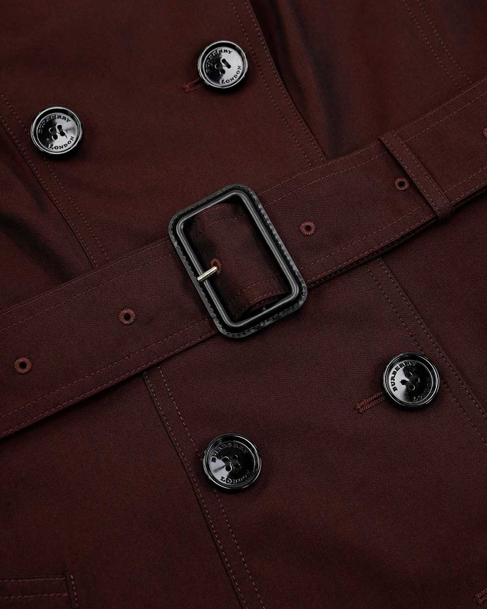 Burberry Double-breasted Trench Coat In Red