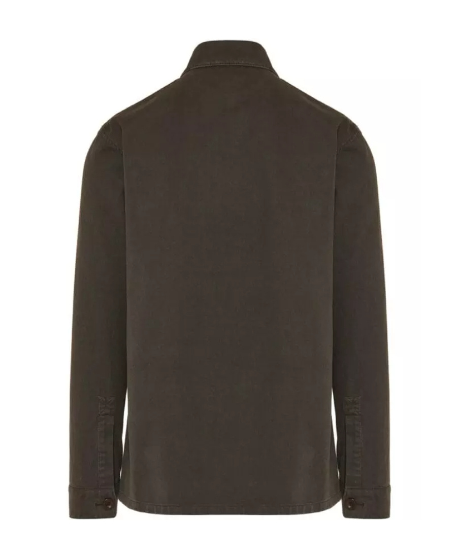 Burberry Panelled Cotton Shirt In Brown