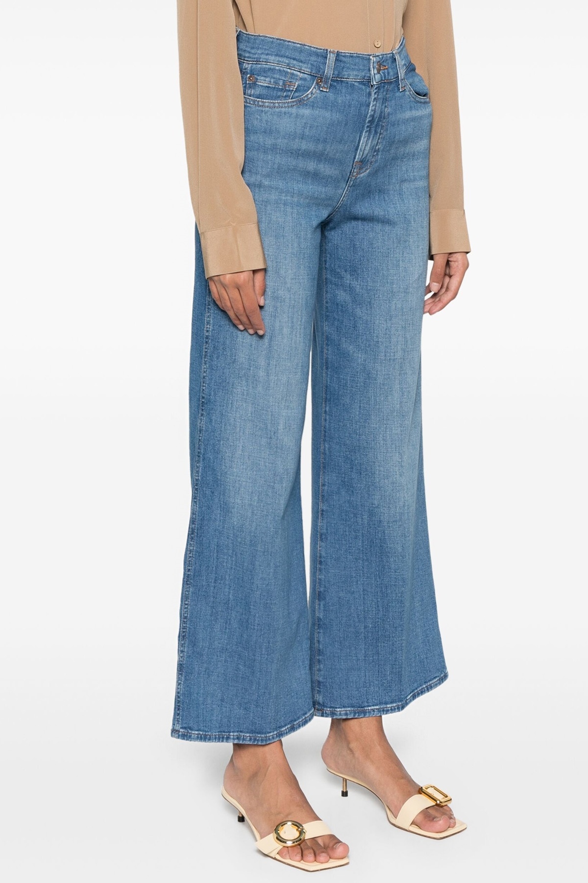 7 For All Mankind Lotta Cropped Jeans In Blue