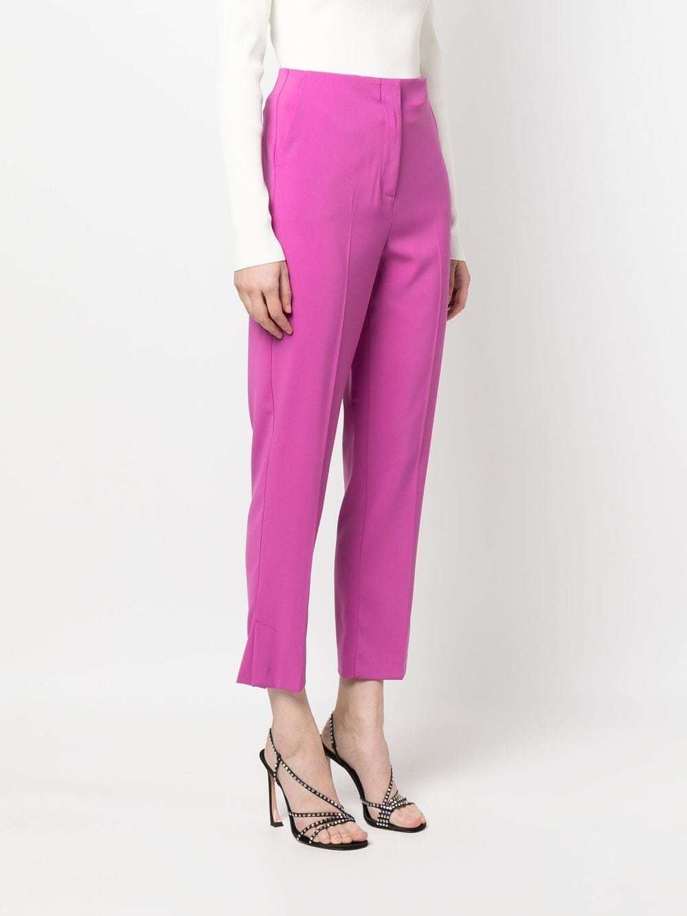 Patrizia Pepe Cropped Tailored Trousers In Pink
