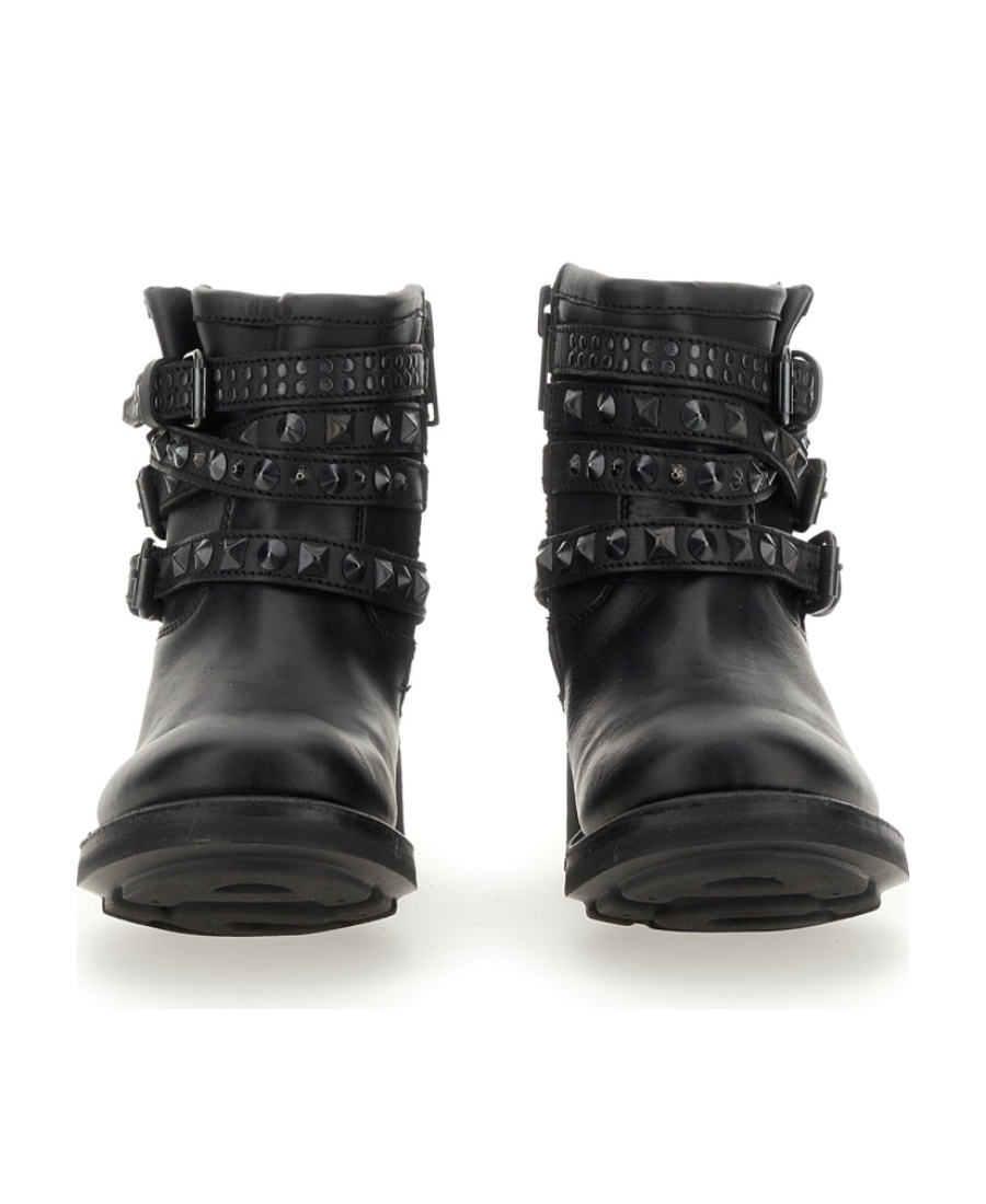 Shop Ash Thick Heel Booties In Black