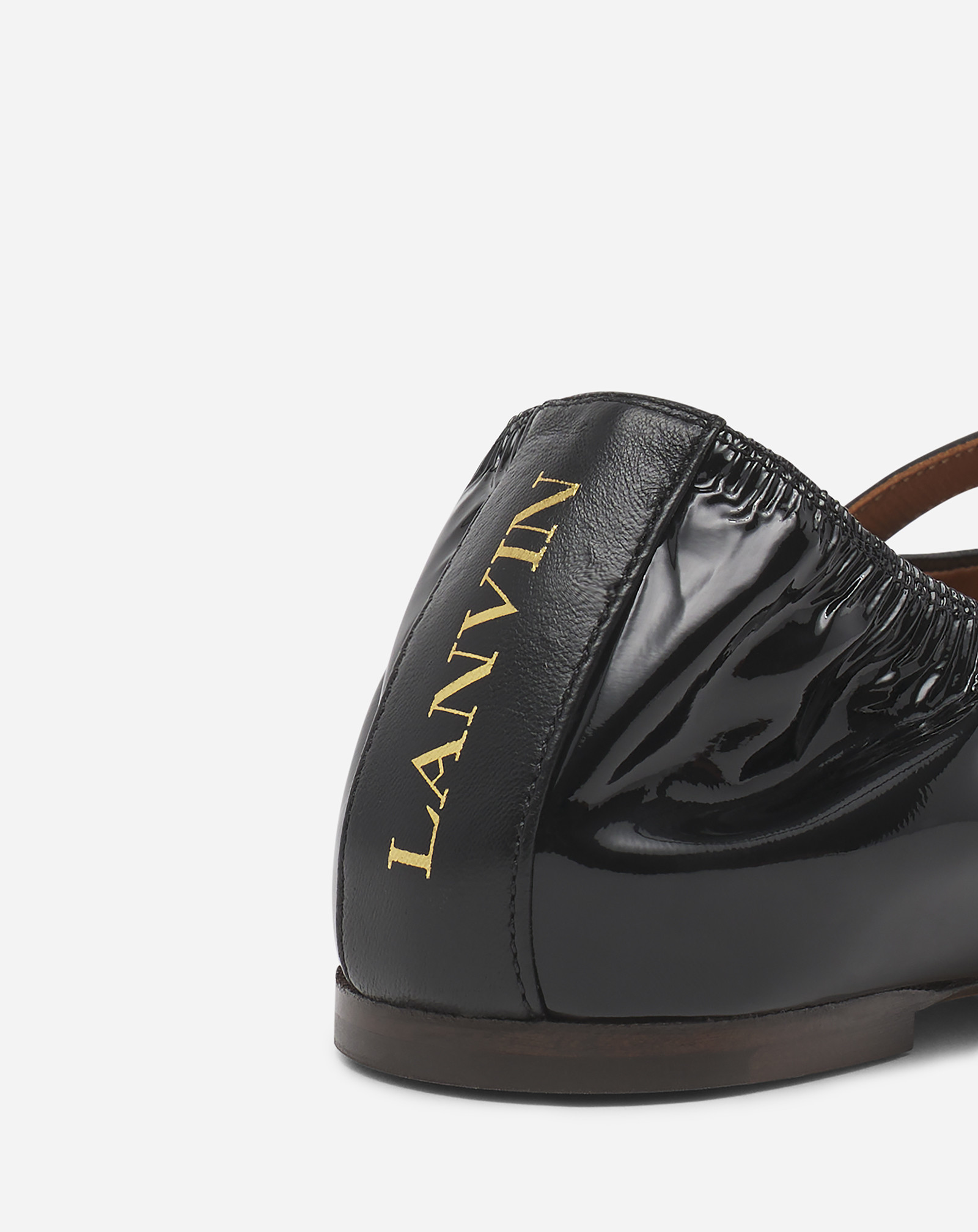 Lanvin Leather Mary Jane Ballerina Shoes In Black
