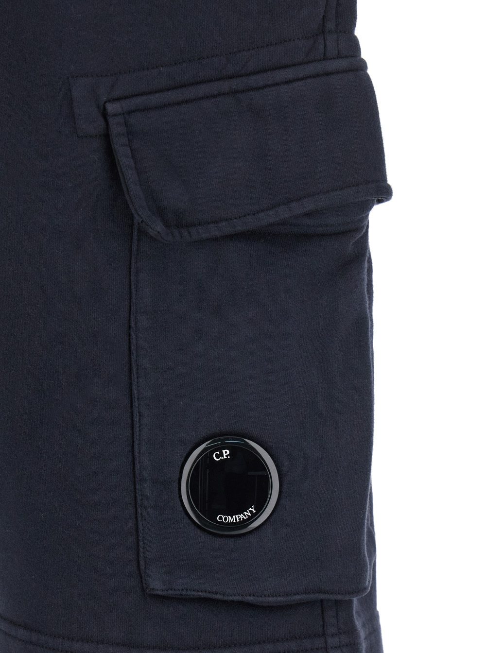 C.p. Company Blue Shorts With Lens Motif On The Leg In Blue