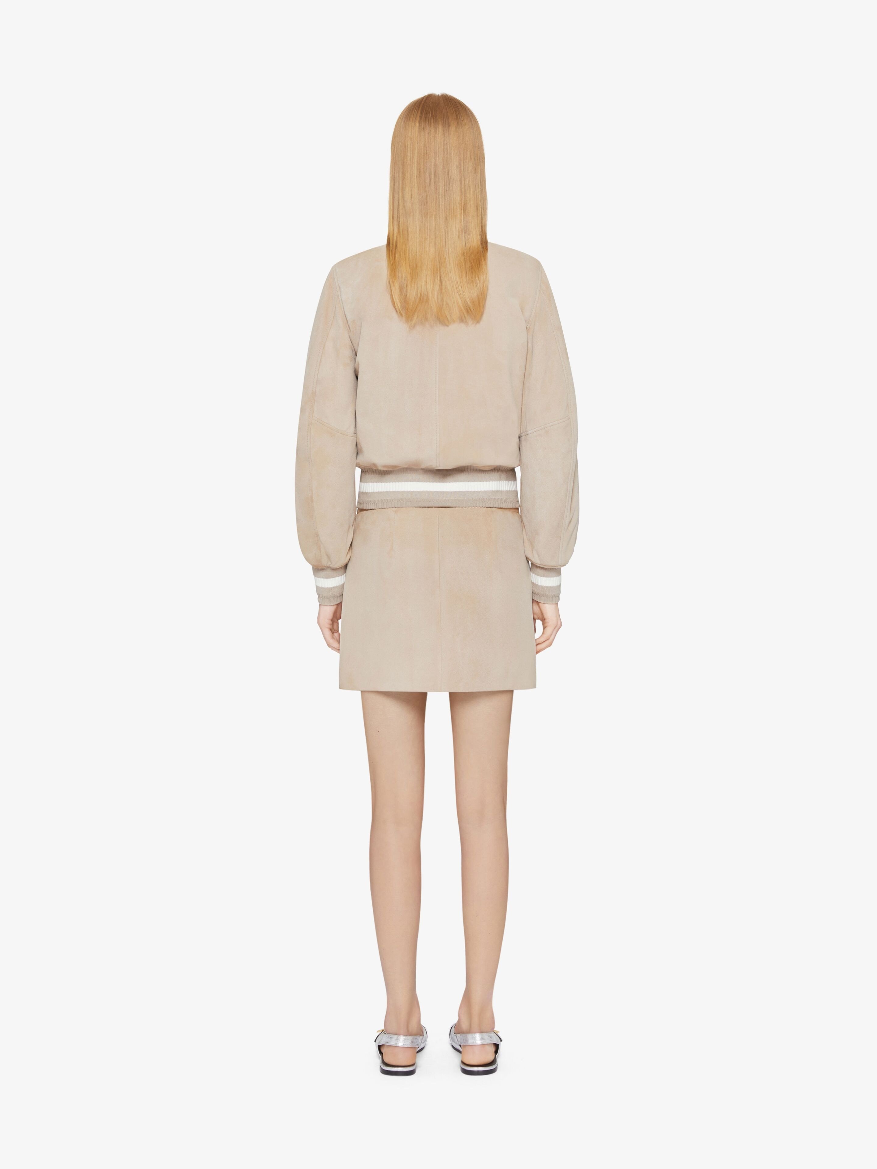 Givenchy Varsity Jacket In Suede In Nude