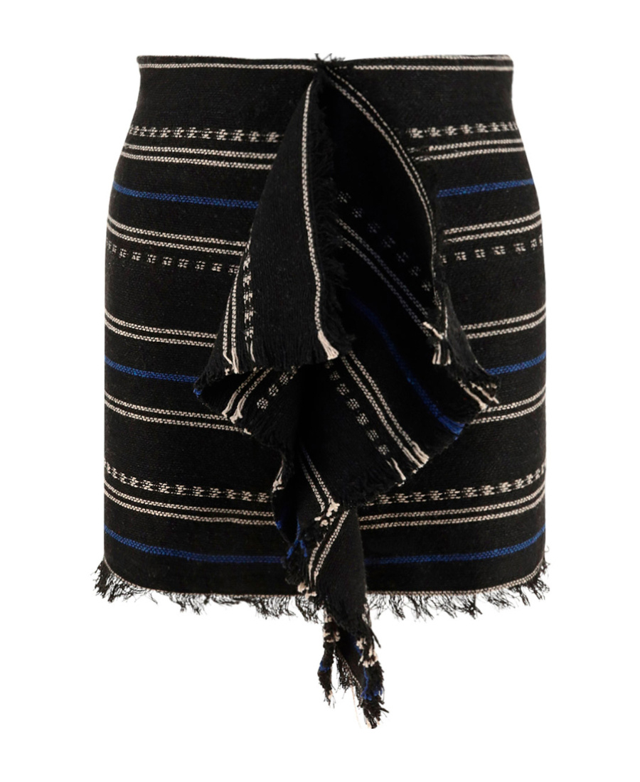 Shop Isabel Marant Étoile Jiloa Fringed Mini Skirt In Black