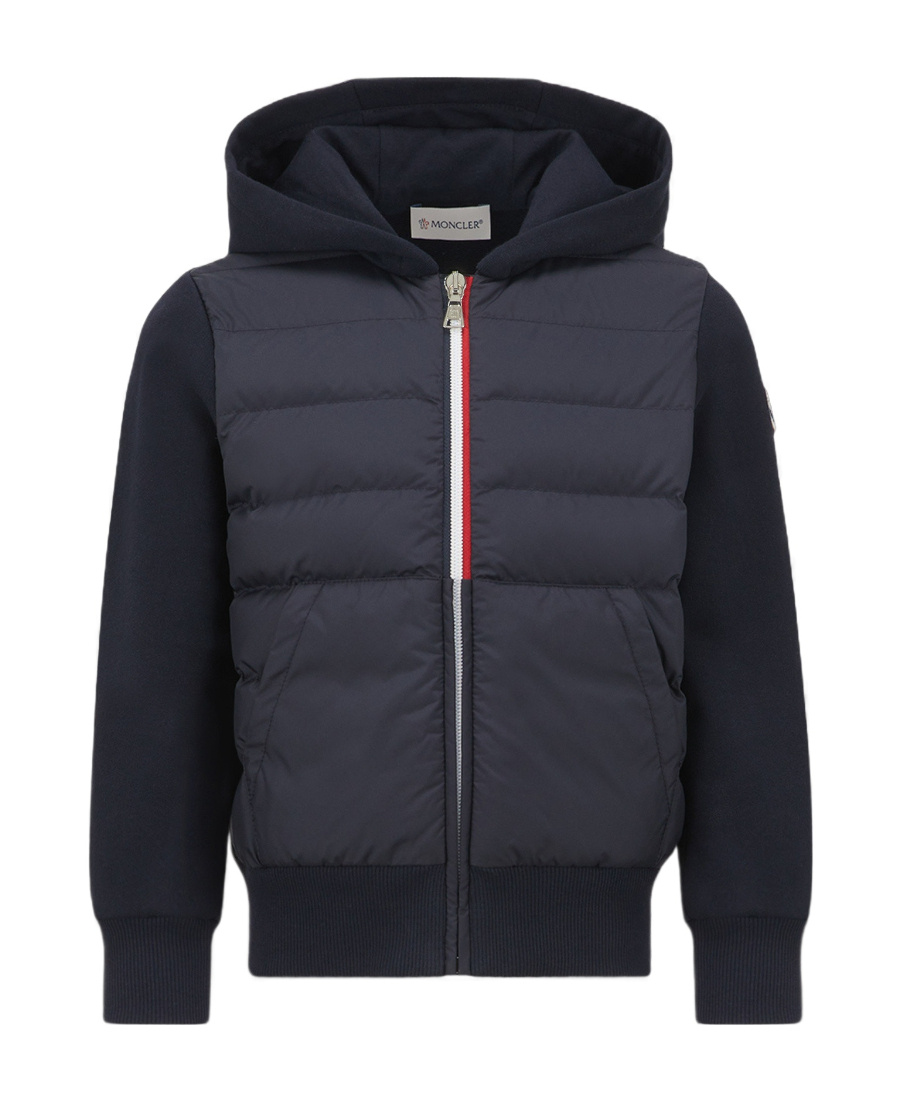Moncler Panelled Padded Jacket In Blue