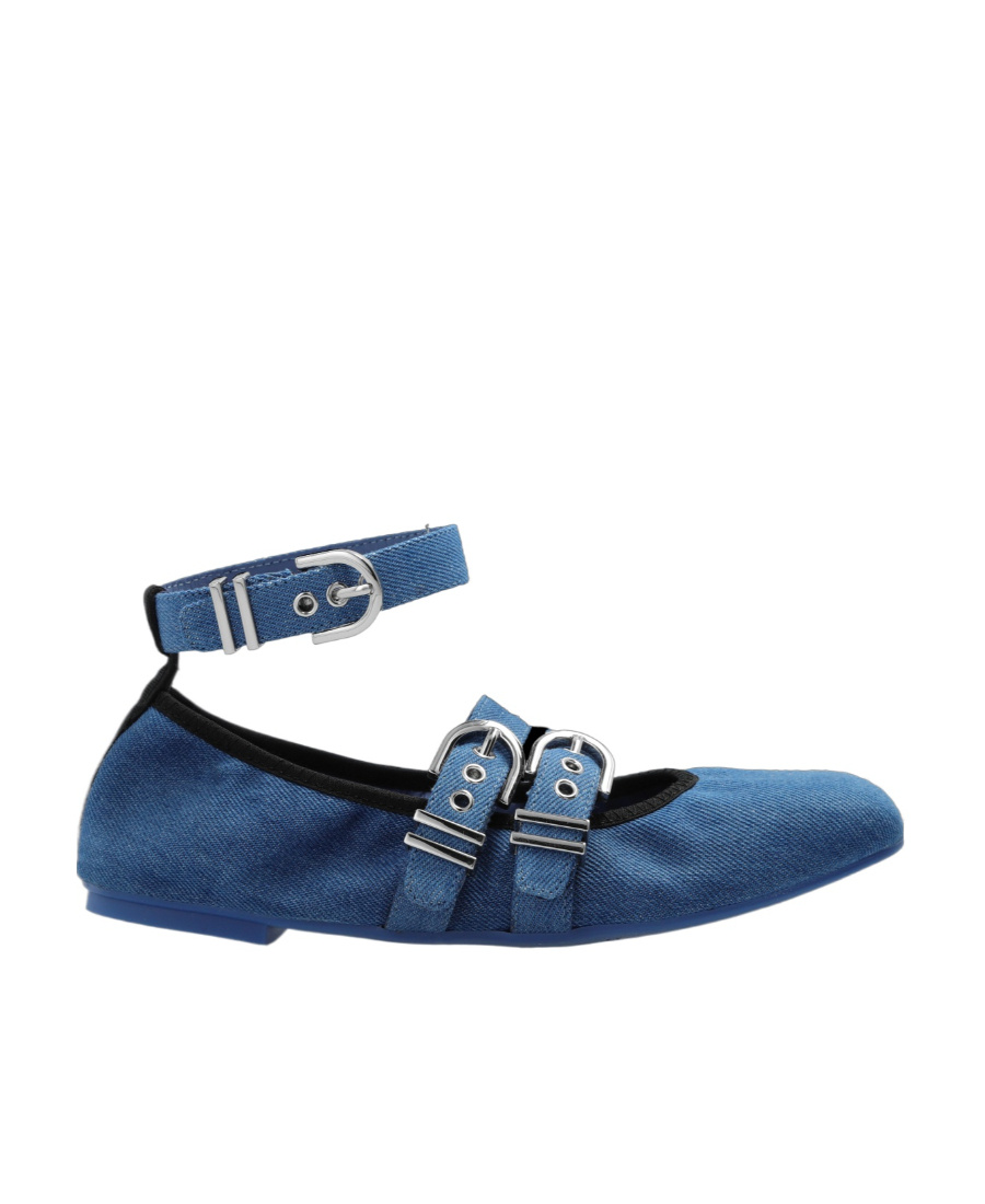 Stuart Weitzman Logo Flat Shoes In Blue