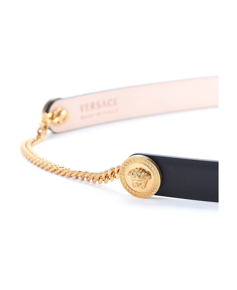 Versace Medusa Charm Belt In Black