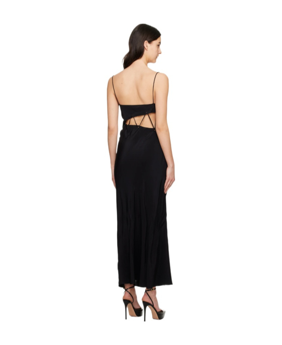 Christopher Esber Black Disconnect Midi Dress In Black