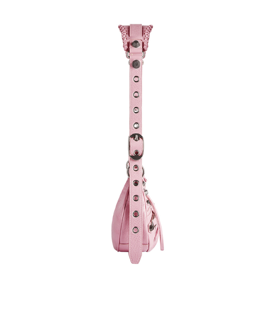 Balenciaga Le Cagole Xs Studded Shoulder Bag In Light Pink