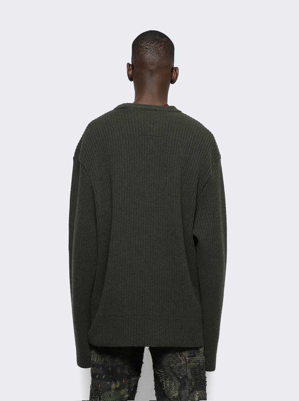 Givenchy Ribbed-knit Wool Crew-neck Jumper In Green