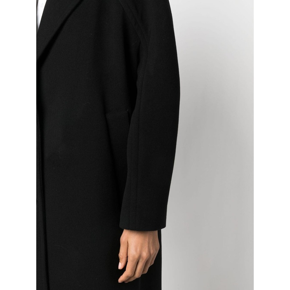 Alexander Mcqueen Single-breasted Wool-blend Coat In Black