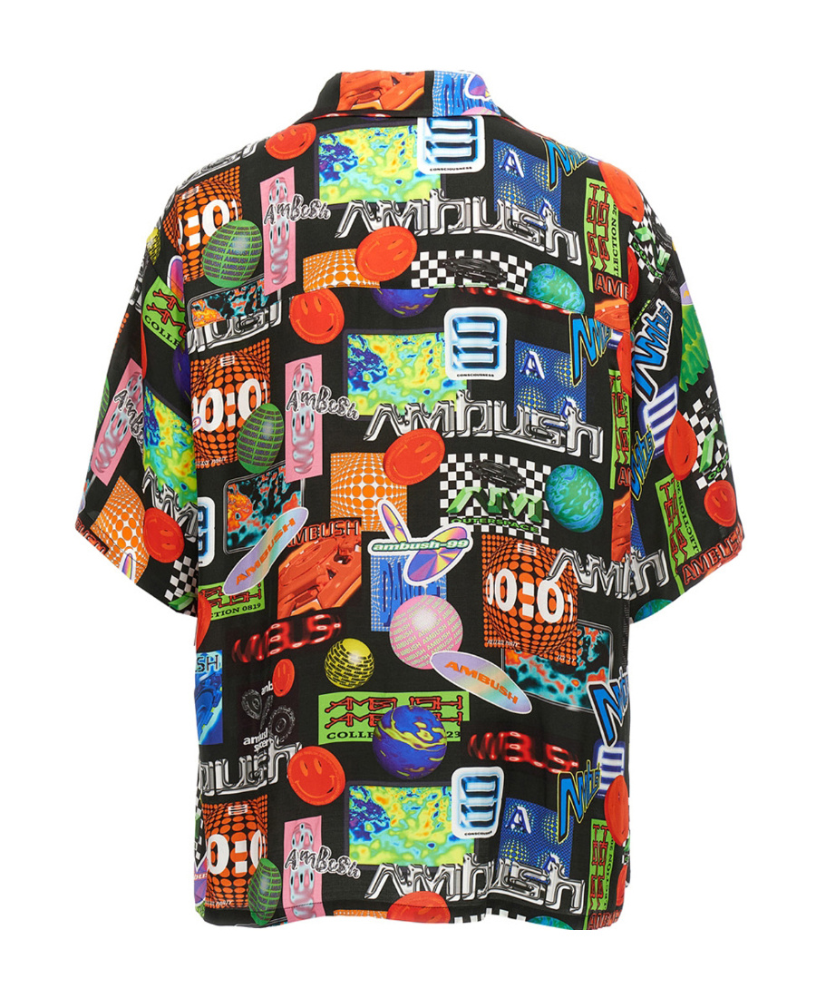 Ambush Graphic Print Cuban Collar Shirt In Multicolor