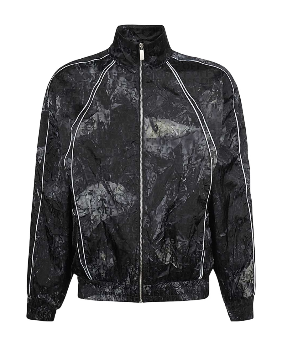 Off-white Men's Off Ao Biker Windbreaker Black In Black