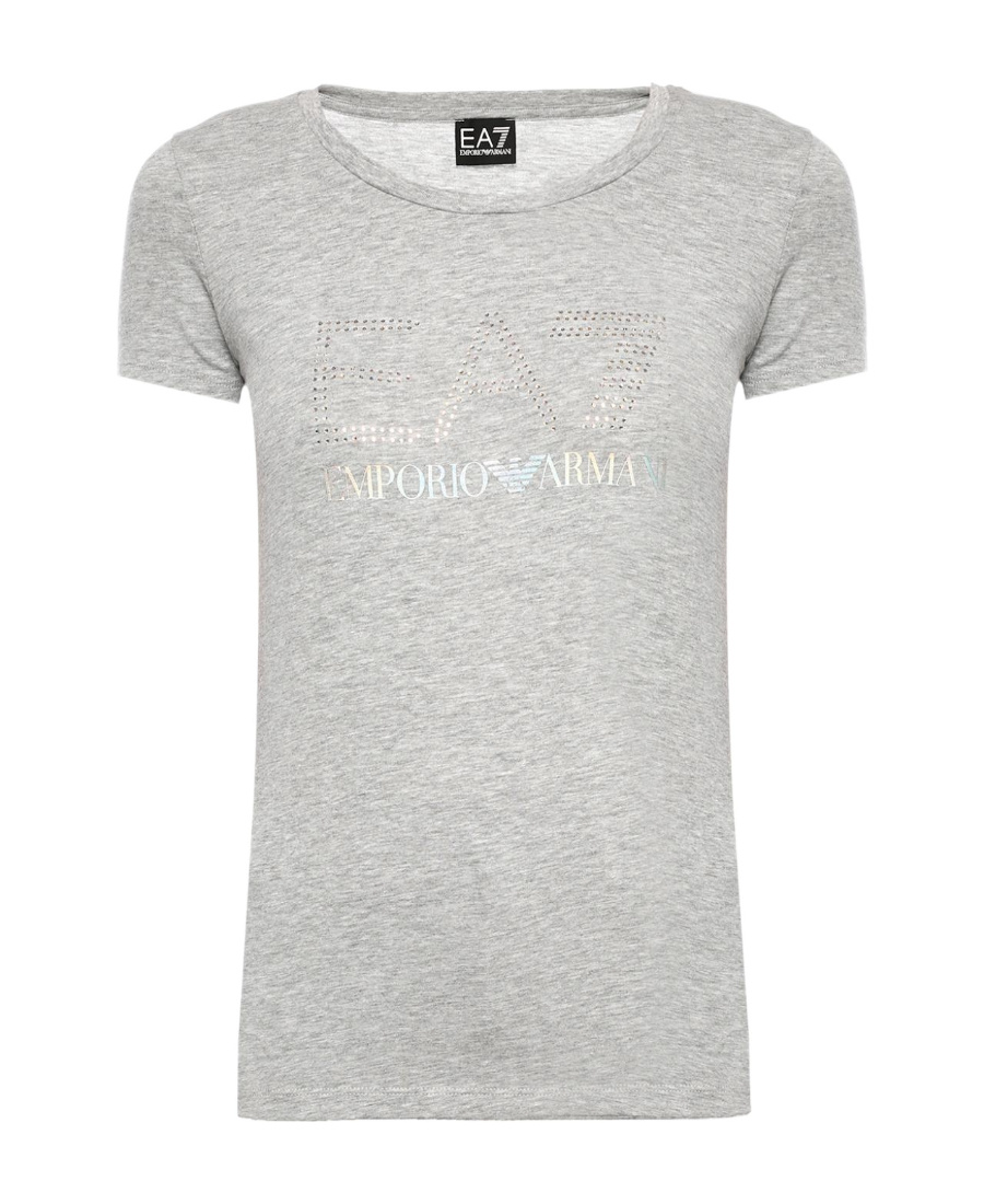 Ea7 Item O-neck Short-sleeved T-shirt In Gray