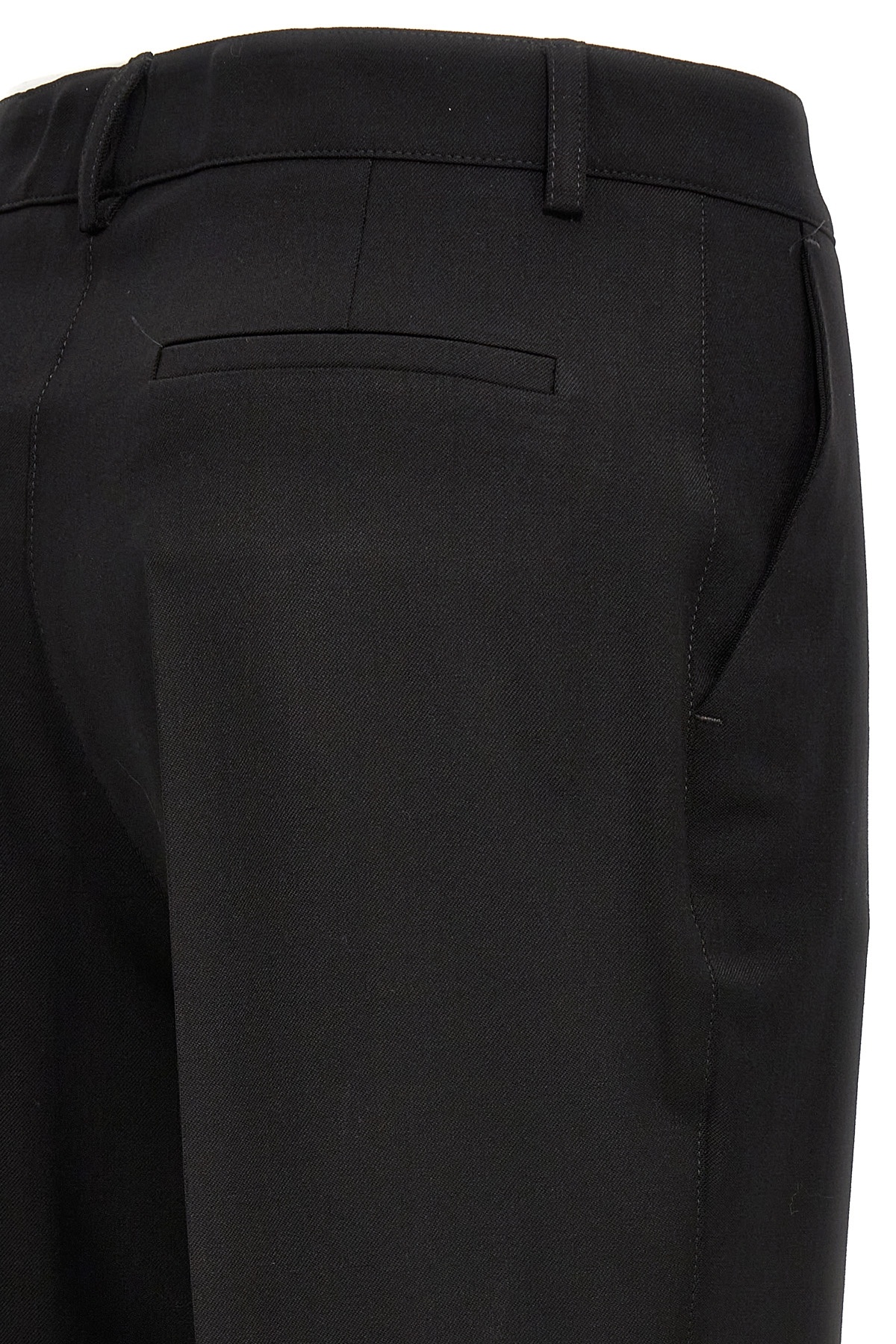 P.a.r.o.s.h Black Pants With High Waist And Front Pences In Wool Stretch Woman In Black