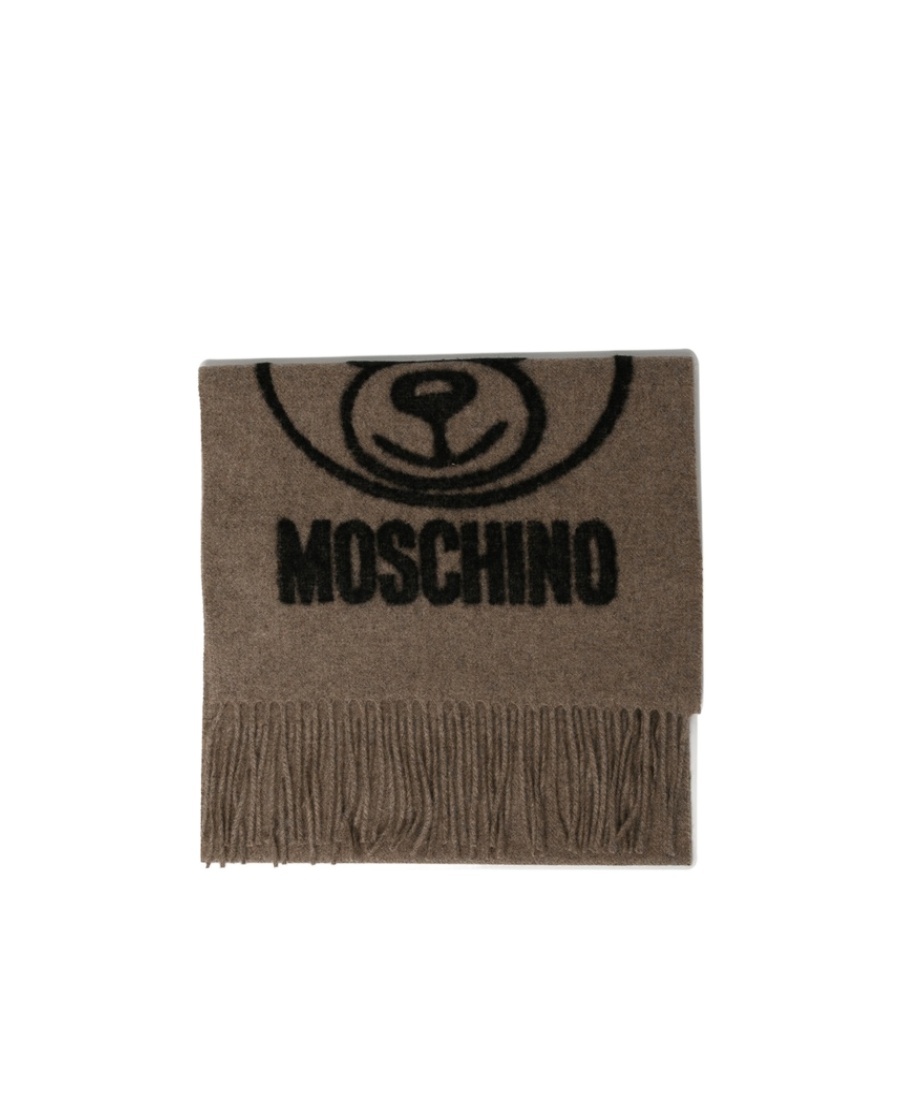 Moschino Logo Scarf In Gray