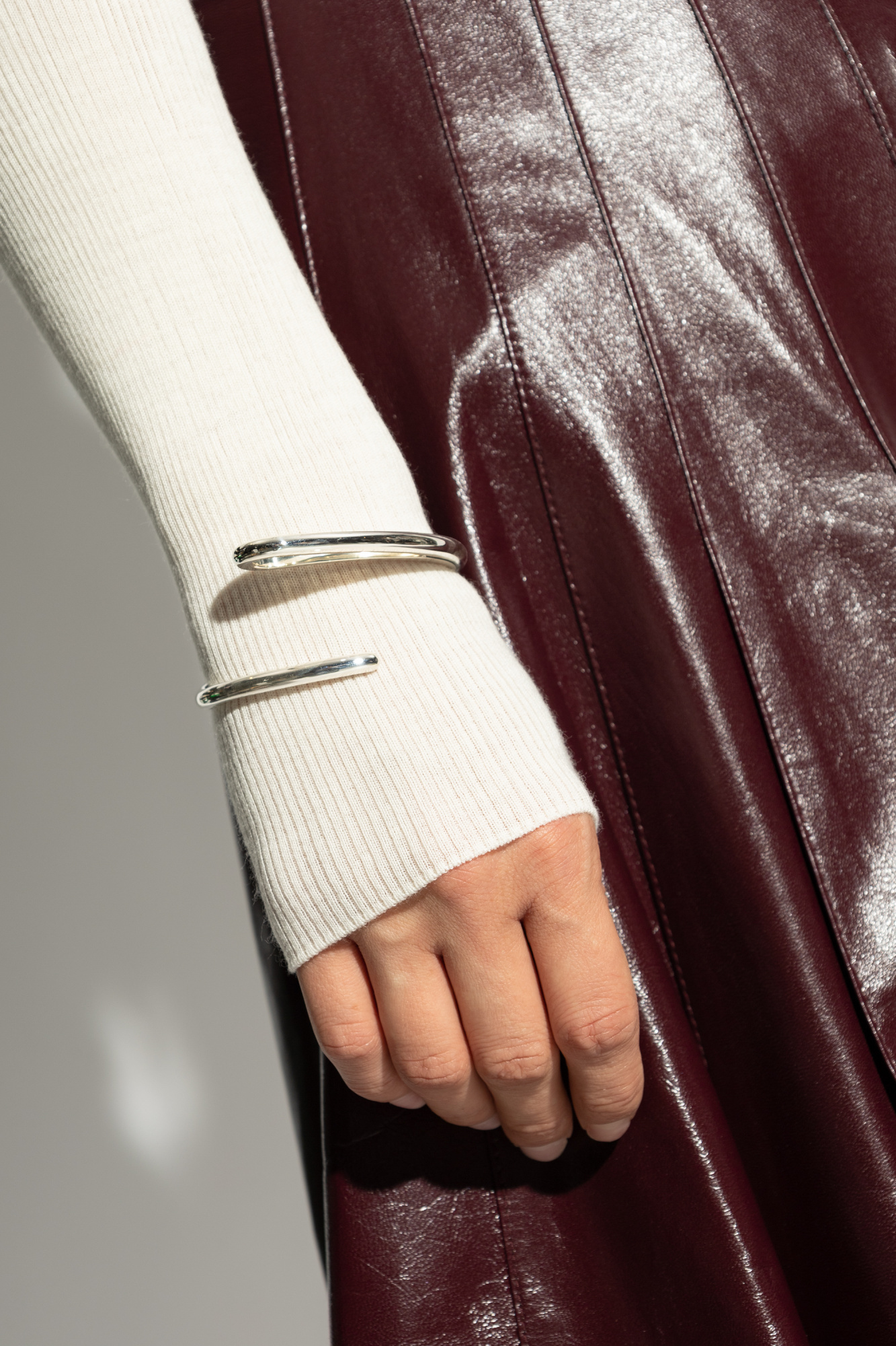 Bottega Veneta Logo Bracelet In White