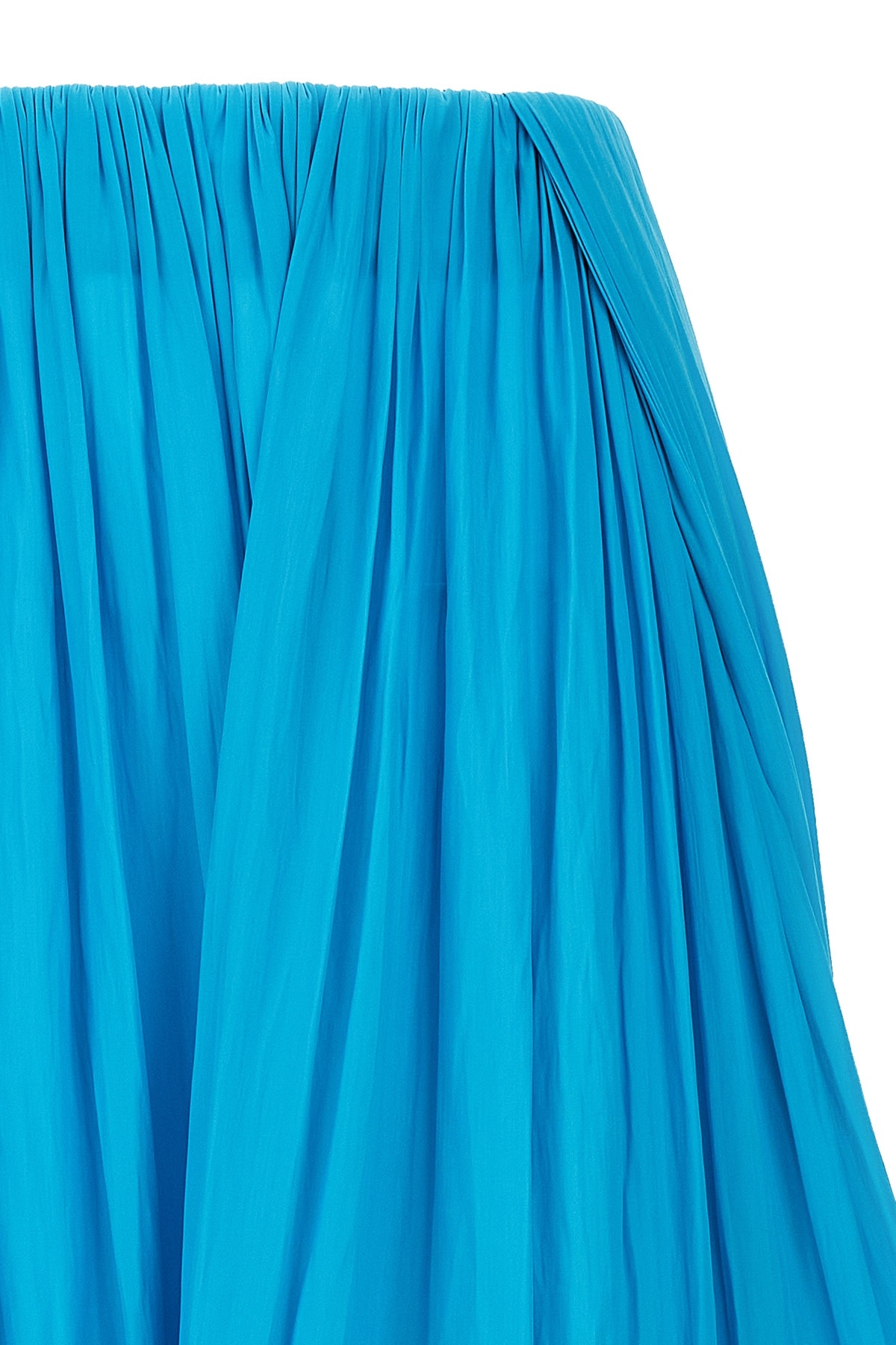 Lanvin Midi Skirt With Asymmetrical Hem And Pleated Design In Blue