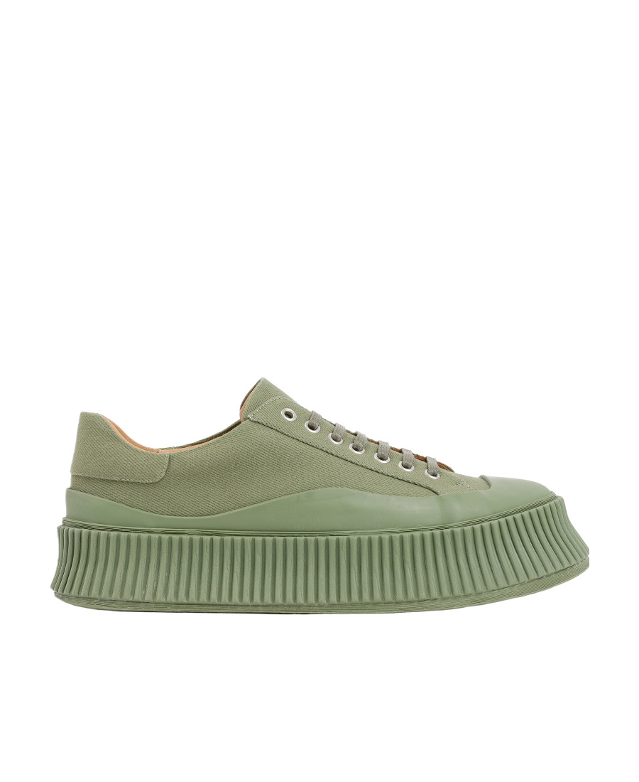 Jil Sander Man Sneakers Military Green Size 7 Textile Fibers In Green