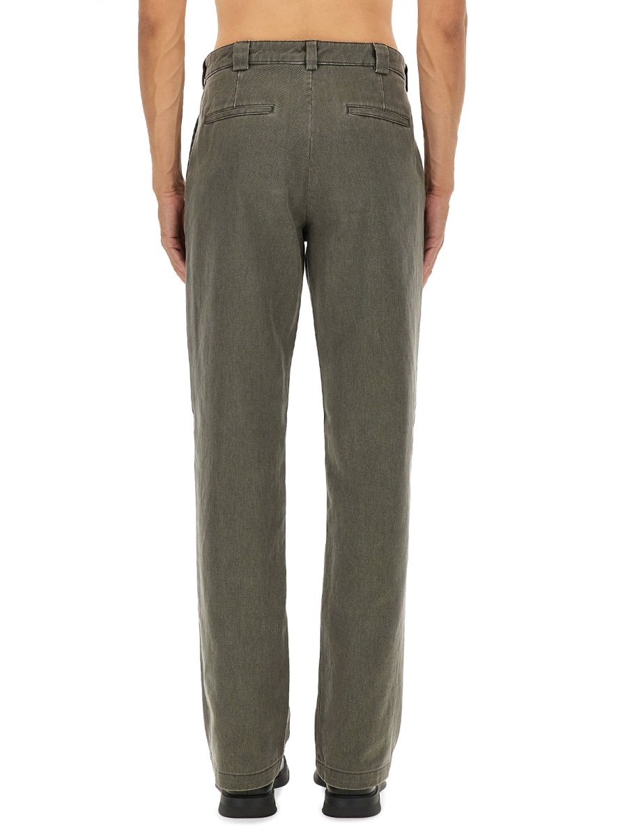 Aspesi Straight-leg Cotton Pants With Mid-rise Waist And Belt Loops In Gray