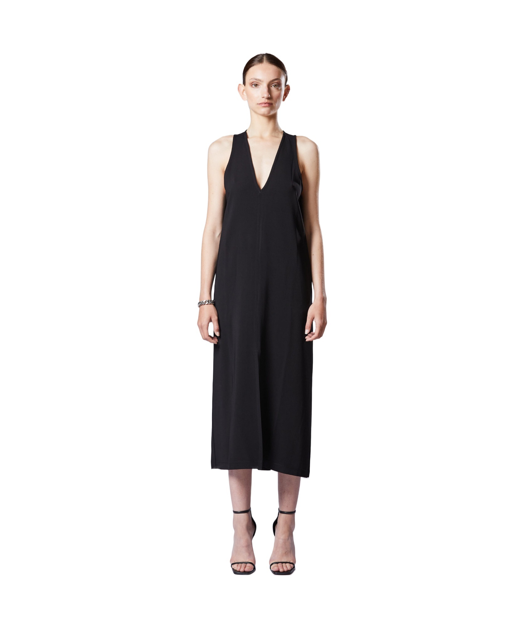 Thom Krom Crepe Shift Midi Dress In Black