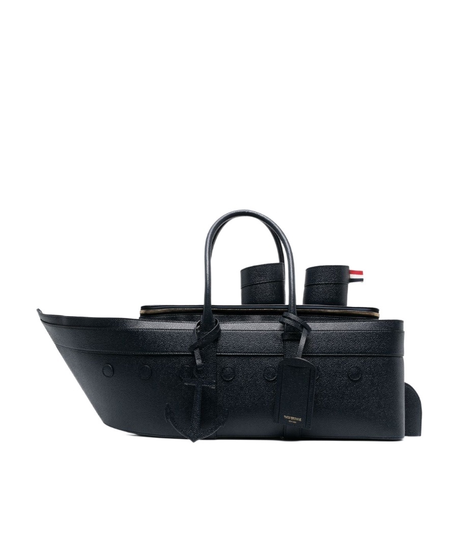 Thom Browne Cruise Liner Tote Bag In Black