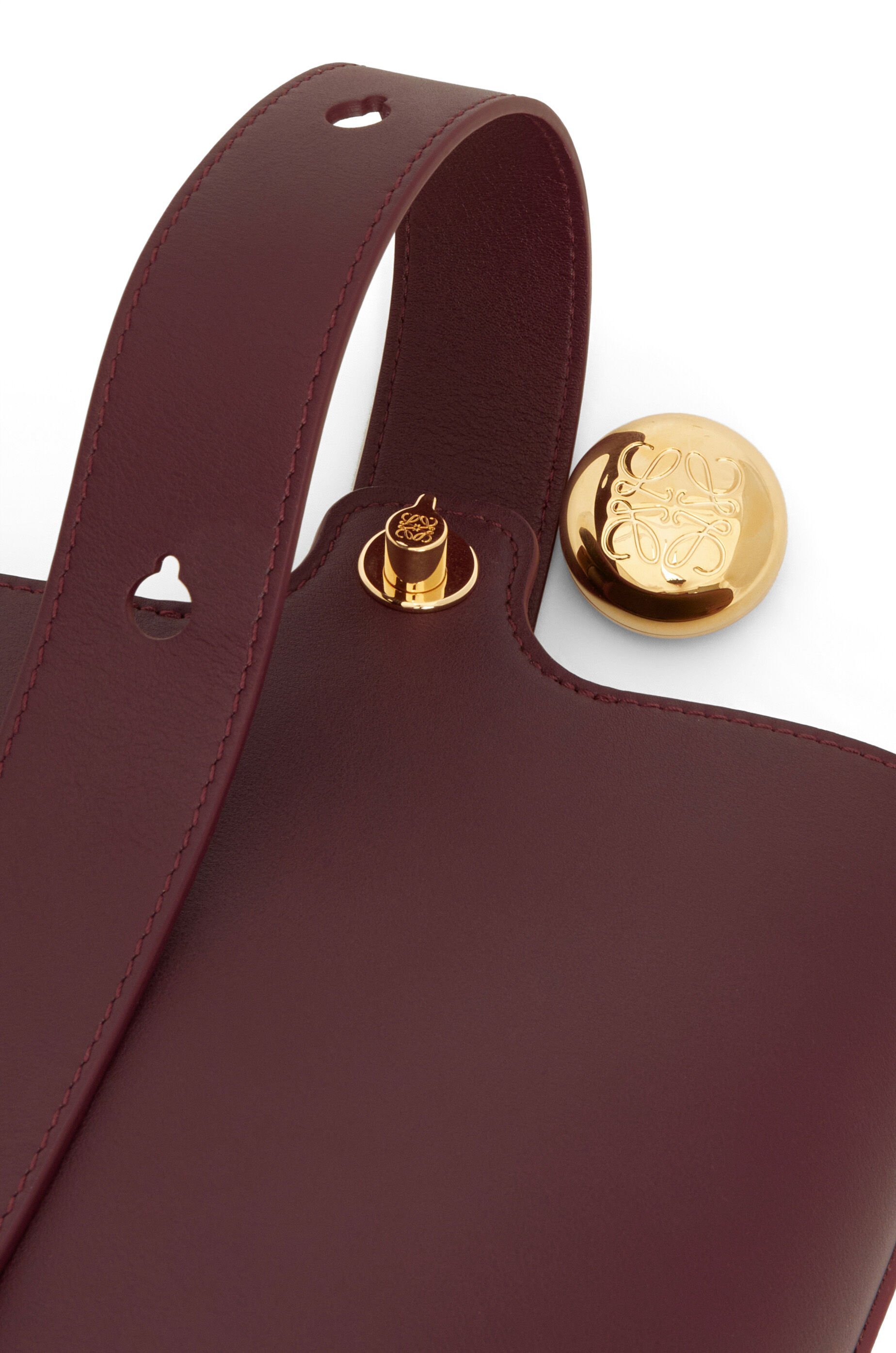 Loewe Mini Pebbled Leather Bucket Bag In Red