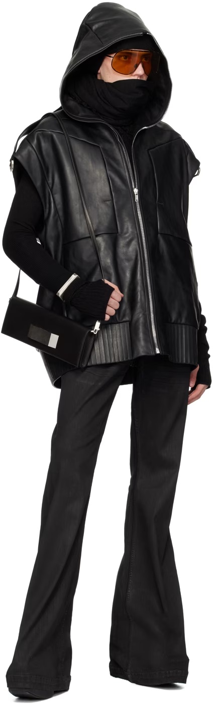 Rick Owens Leather Combat Boots In Black