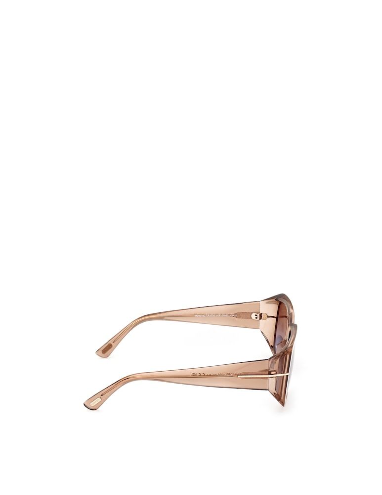 Tom Ford Ryder-02 Gradient Square Transparent Acetate Sunglasses In Nude