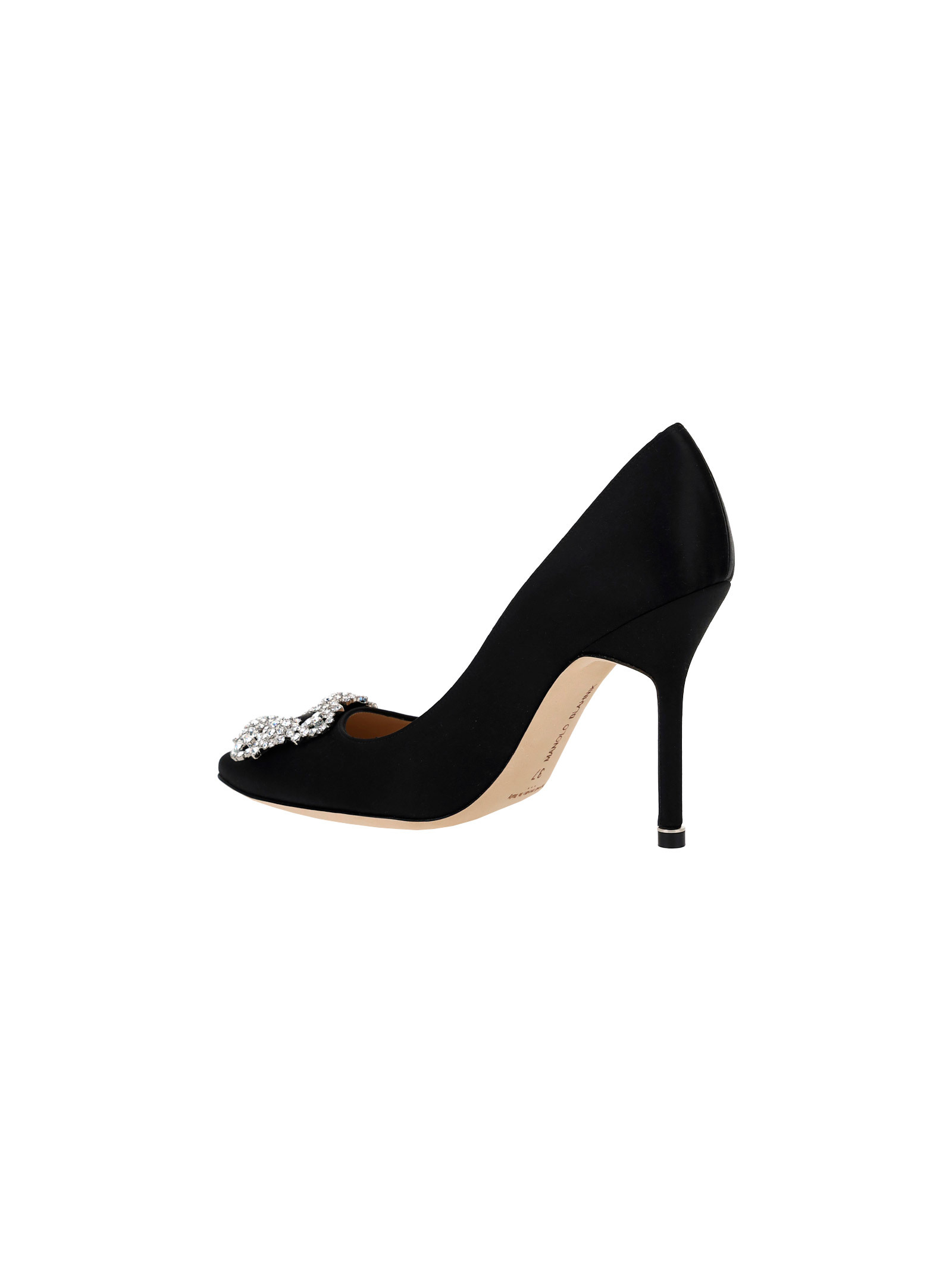 Manolo Blahnik 70mm Hangisi Crystal-buckle Pumps In Black