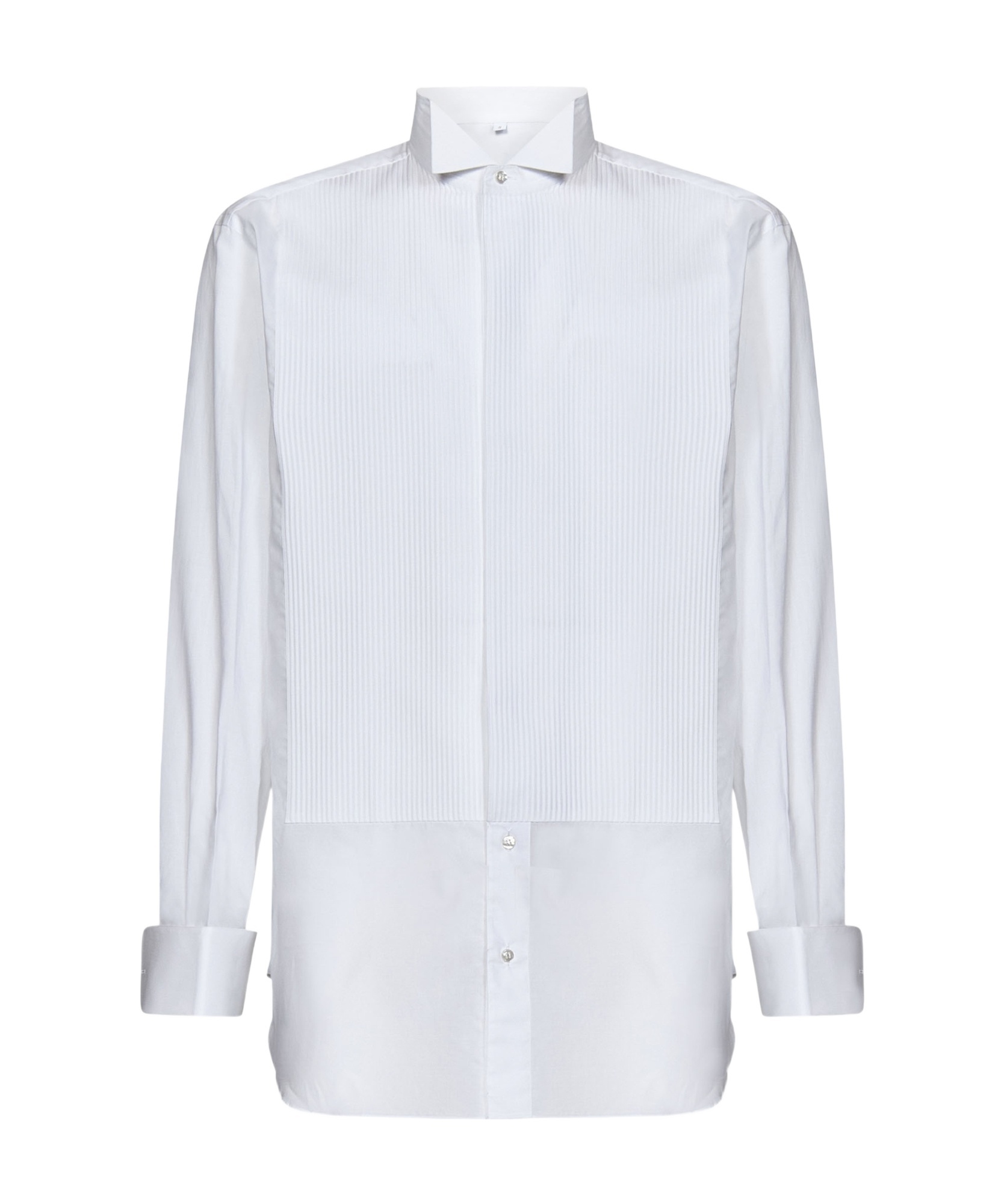 Brioni Cotton Shirt With Wings Collar In White