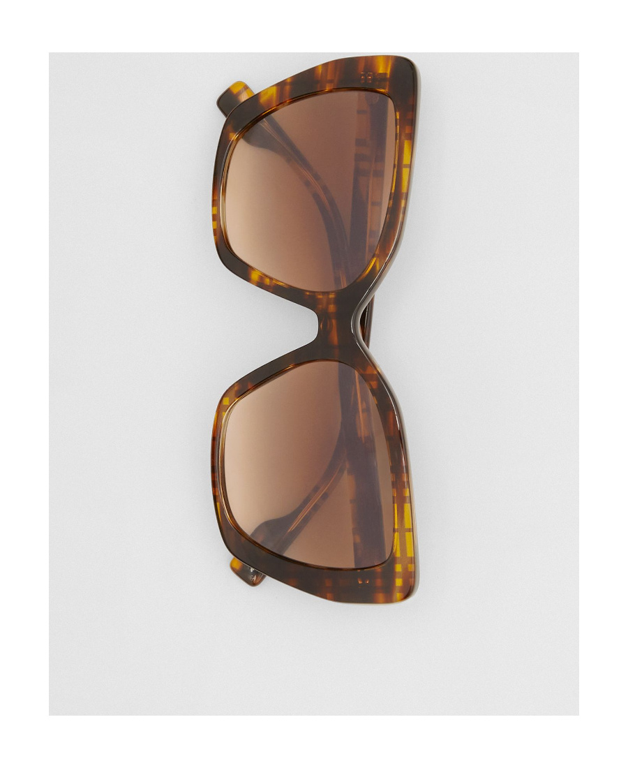 Burberry Check Cat-eye Sunglasses In Brown
