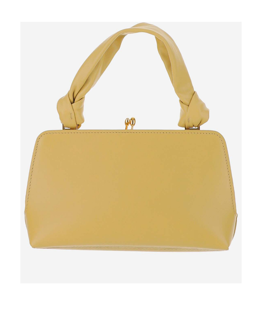 Jil Sander Goji Logo Embossed Mini Top Handle Bag In Yellow
