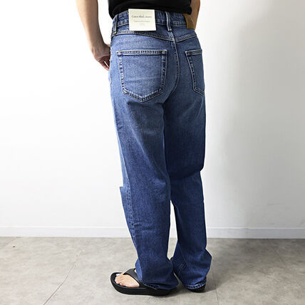 Calvin Klein Waistband Denim Trousers In Blue
