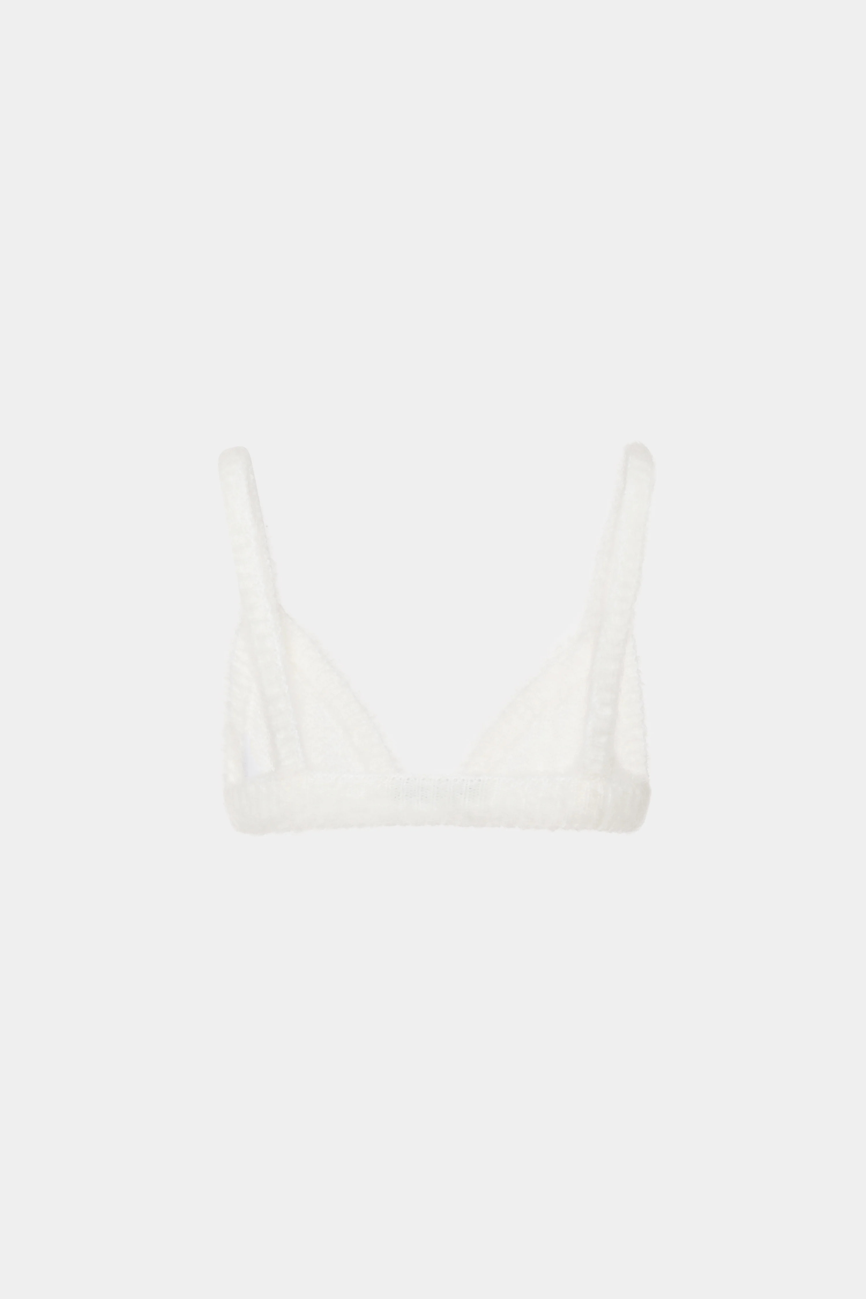 Alessandra Rich Carded Mohair Bra In White