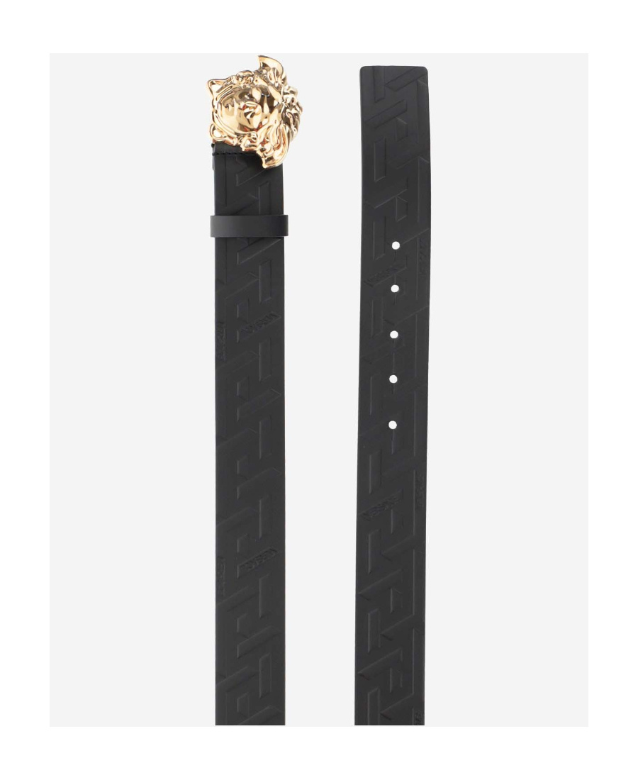 Shop Versace Medusa Logo Calf-leather Belt In Nude