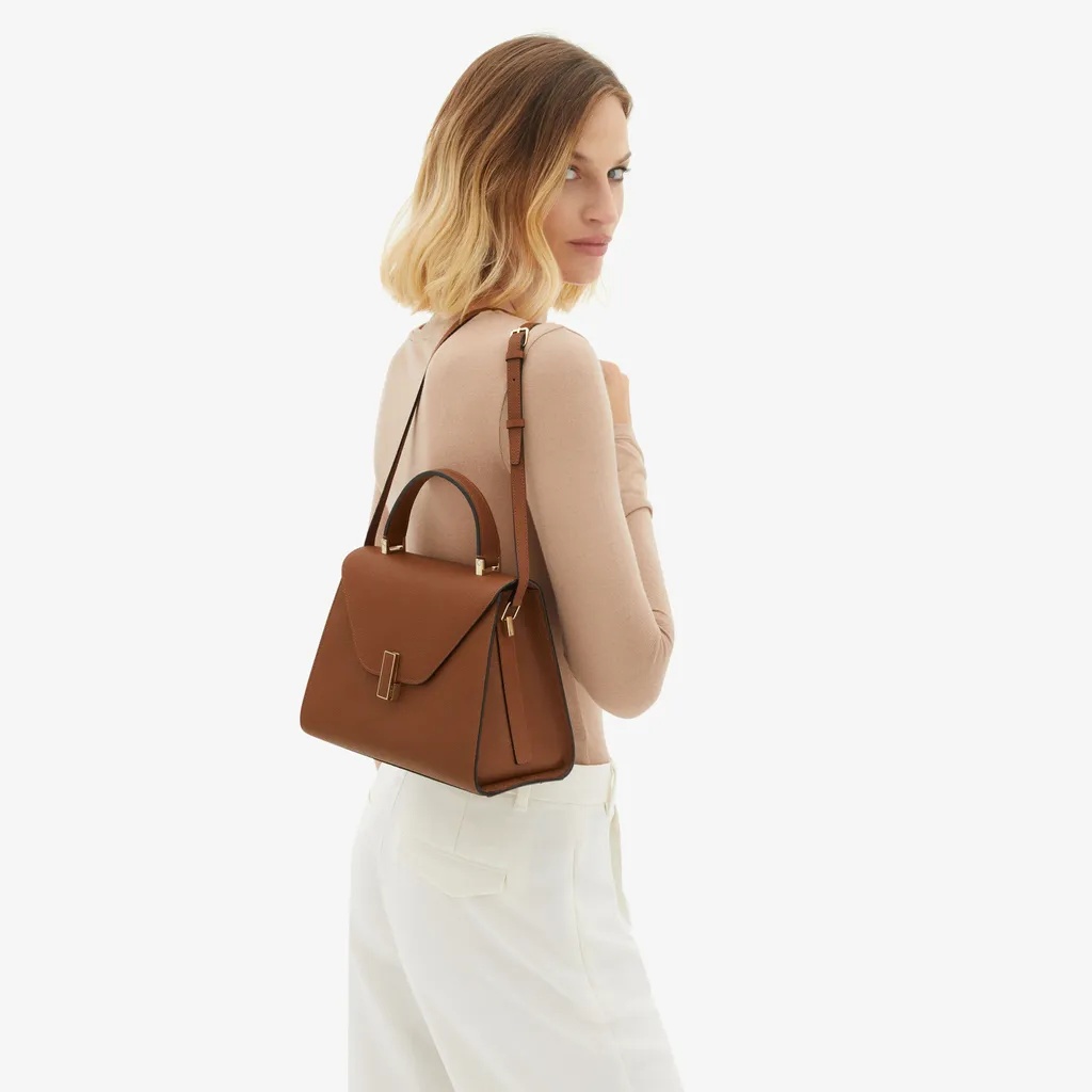 Valextra Medium Iside Flip Shoulder Bag In Brown