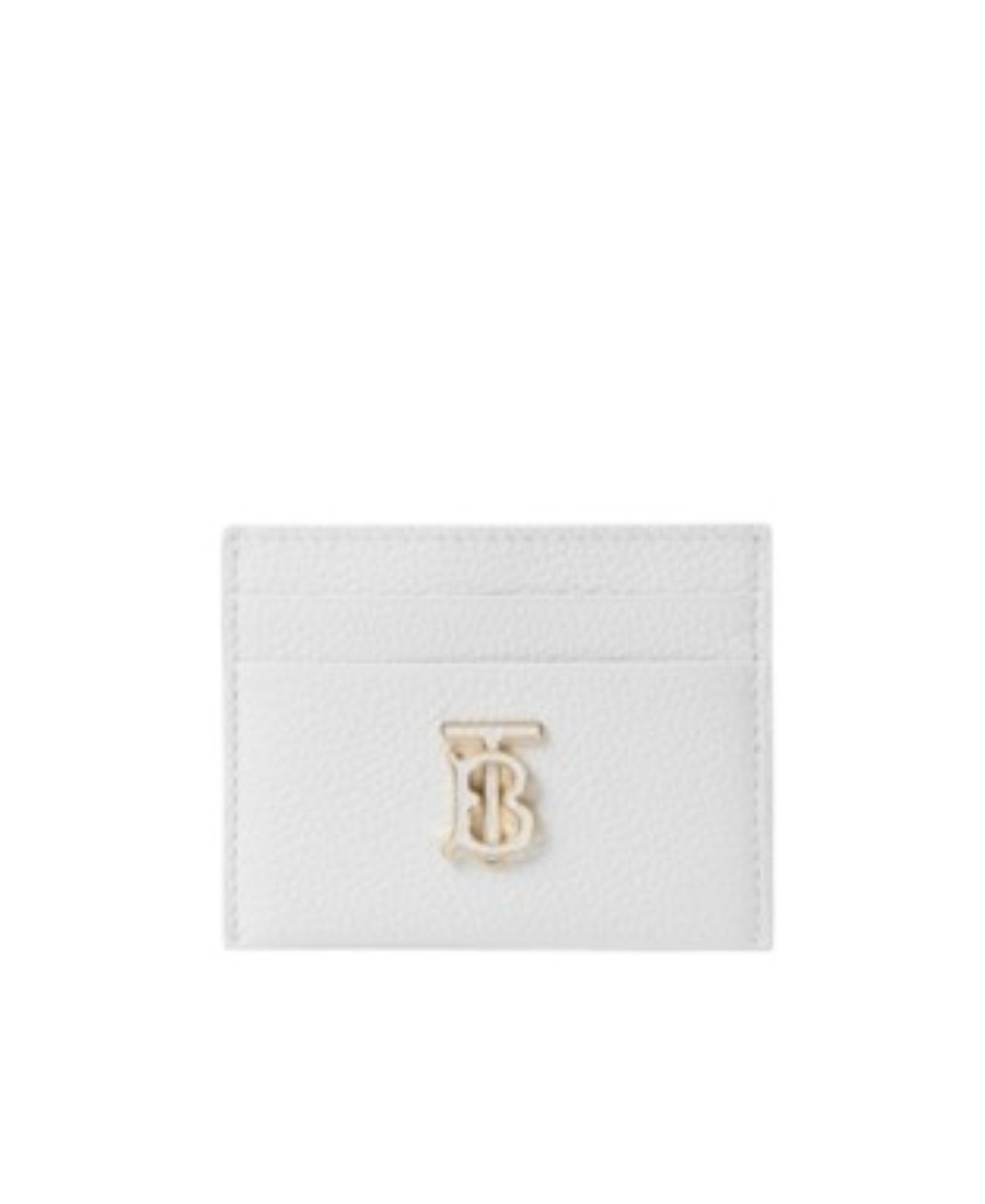 Burberry Logo-plaque Leather Card Holder In White