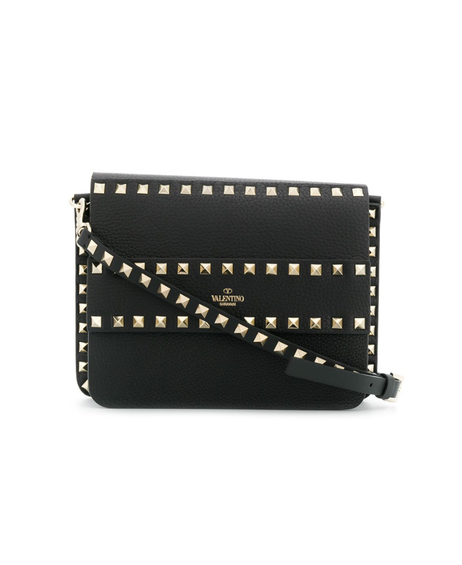 Valentino Rockstud Small Shoulder Bag In Black