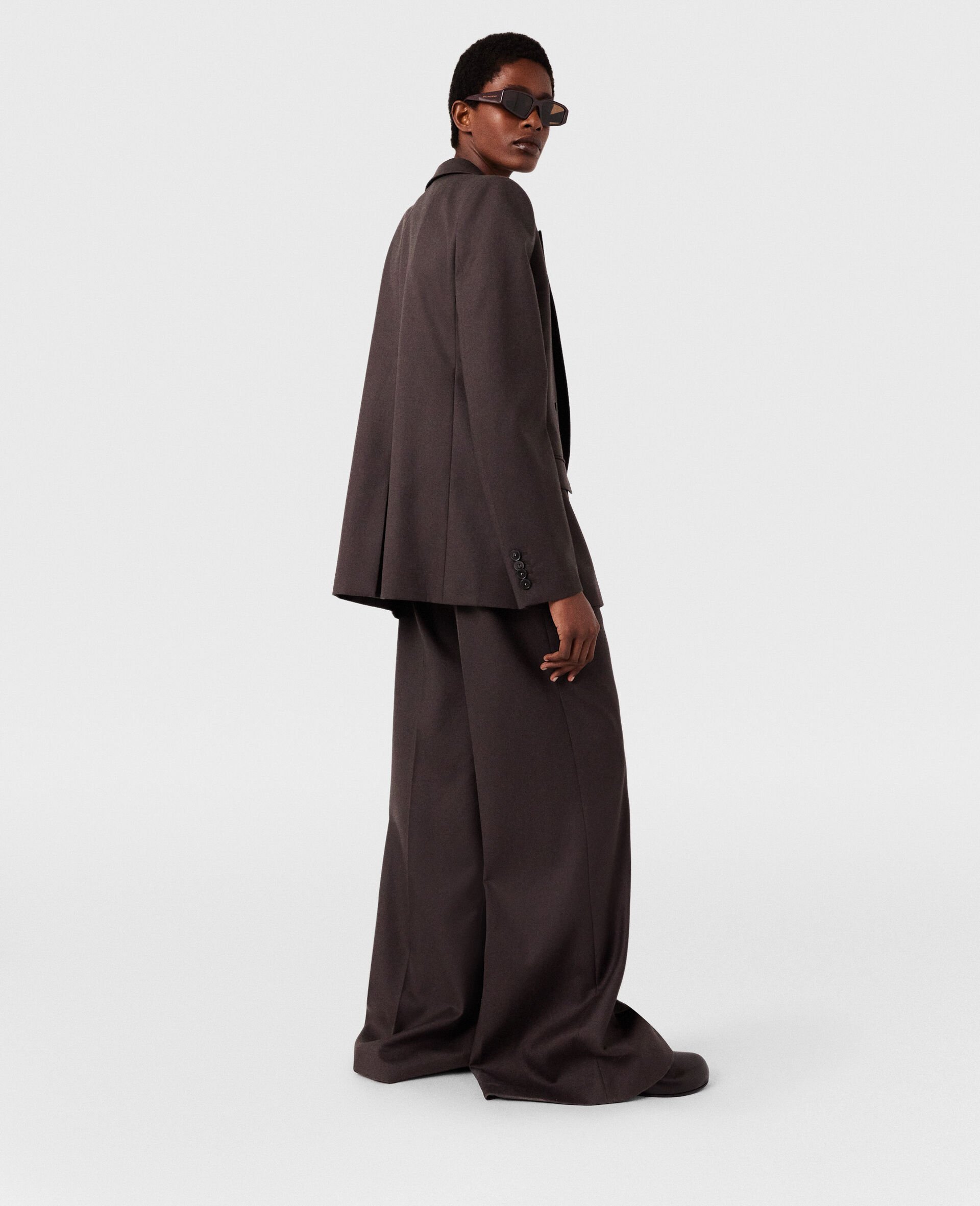 Stella Mccartney High-rise Wide-leg Wool Trousers In Black
