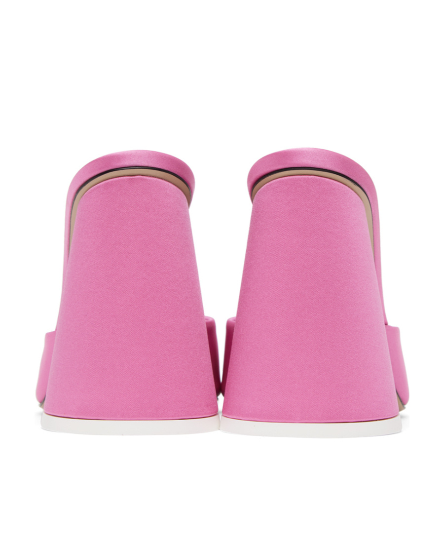 Shop Attico Luz 105mm Satin Mules In Pink