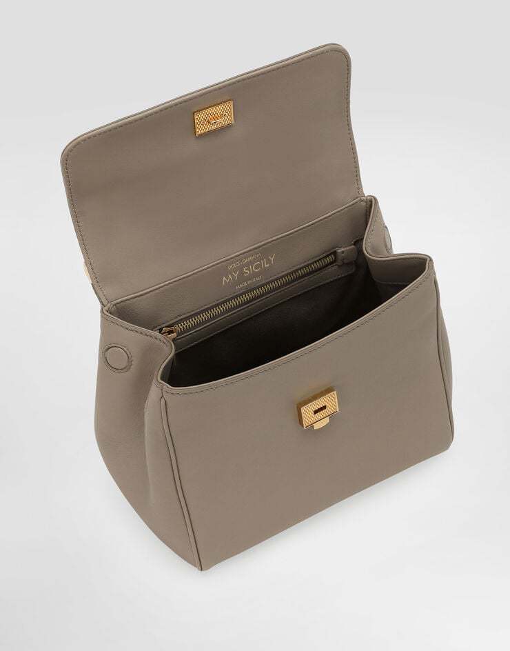 Dolce & Gabbana Medium Sicily Leather Handbag With Padlock Detail