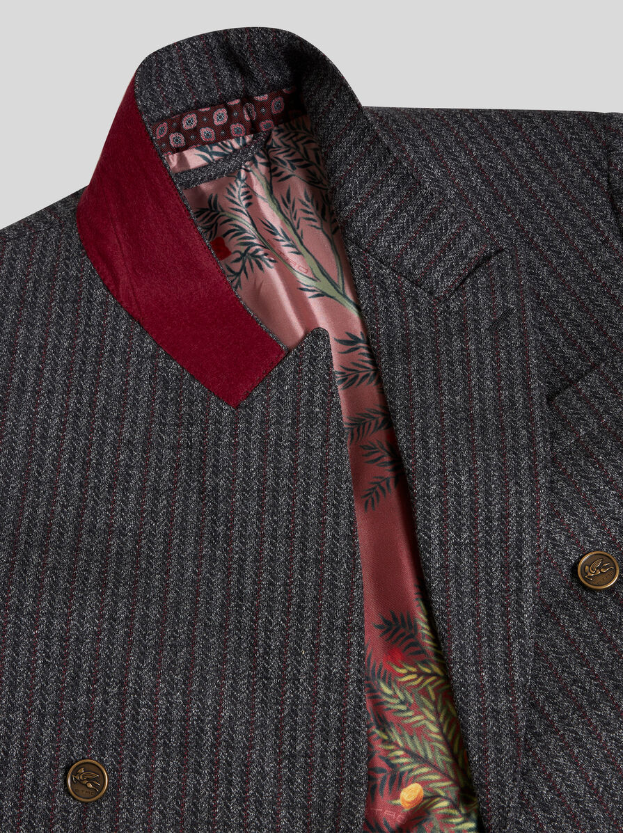 Etro Long-sleeved Double-breasted Blazer In Black