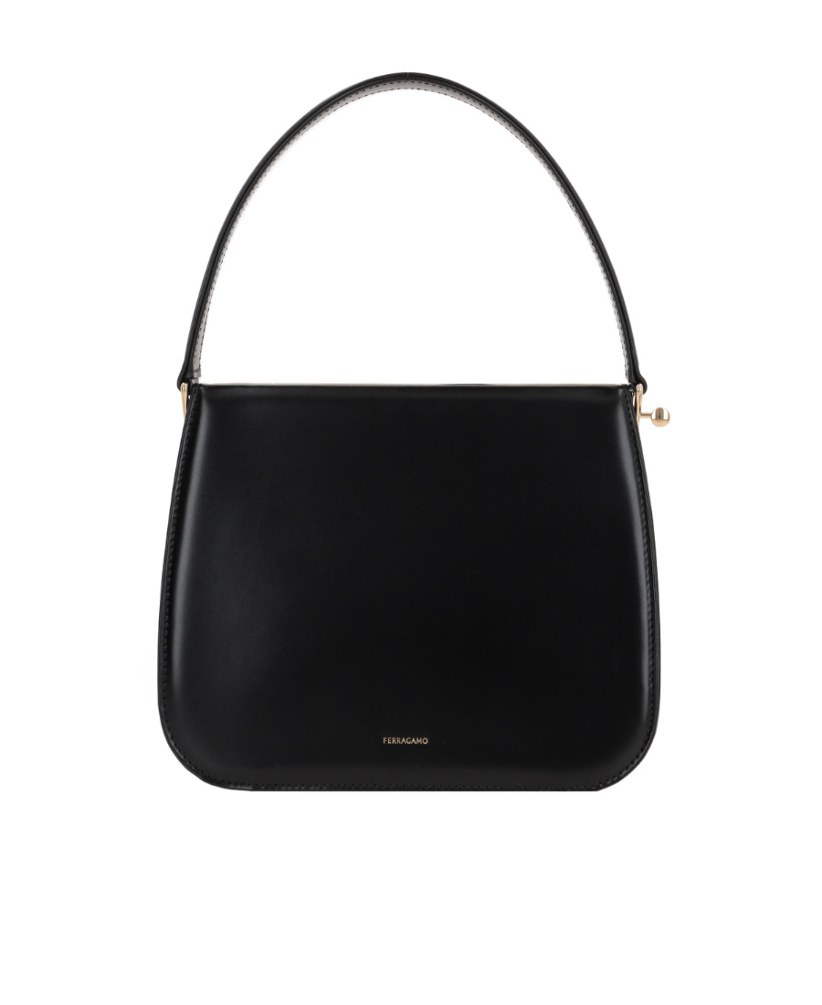 Ferragamo New Frame Logo Tote In Black