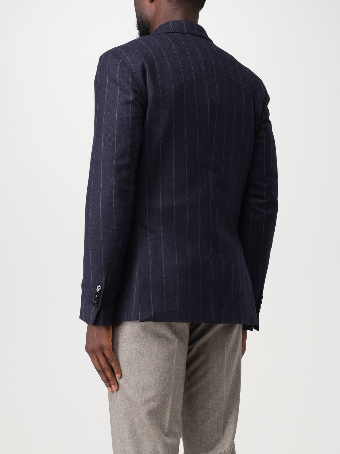 LARDINI PINSTRIPED DOUBLE-BREASTED BLAZER