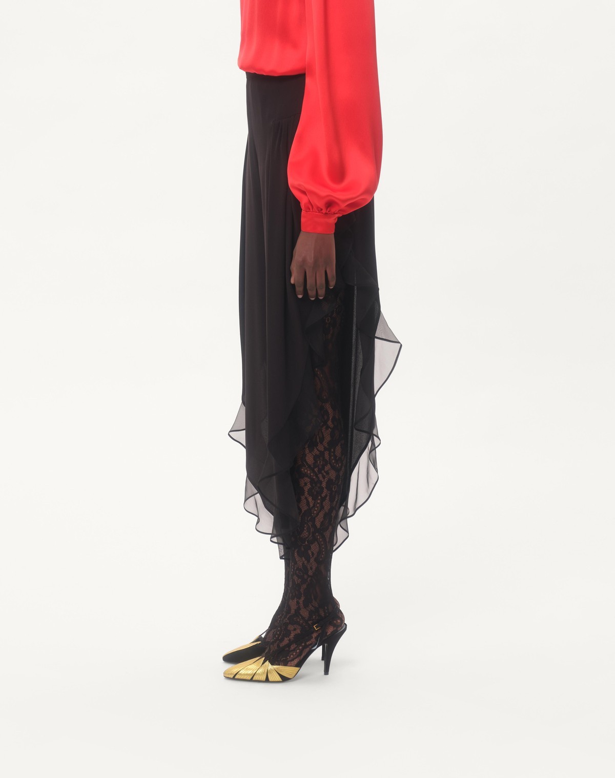 Valentino Georgette Baloon Pants In Black