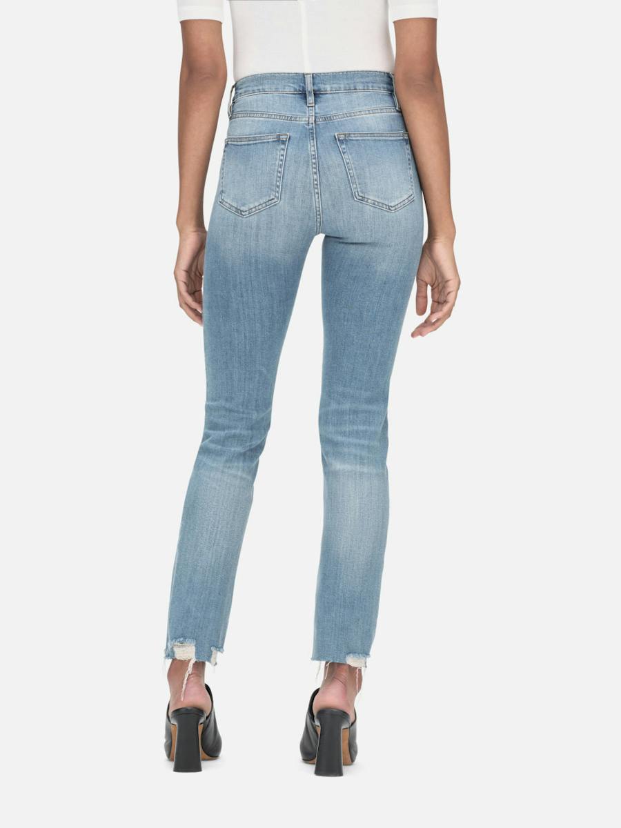 Frame High-rise Straight-leg Jeans In Blue