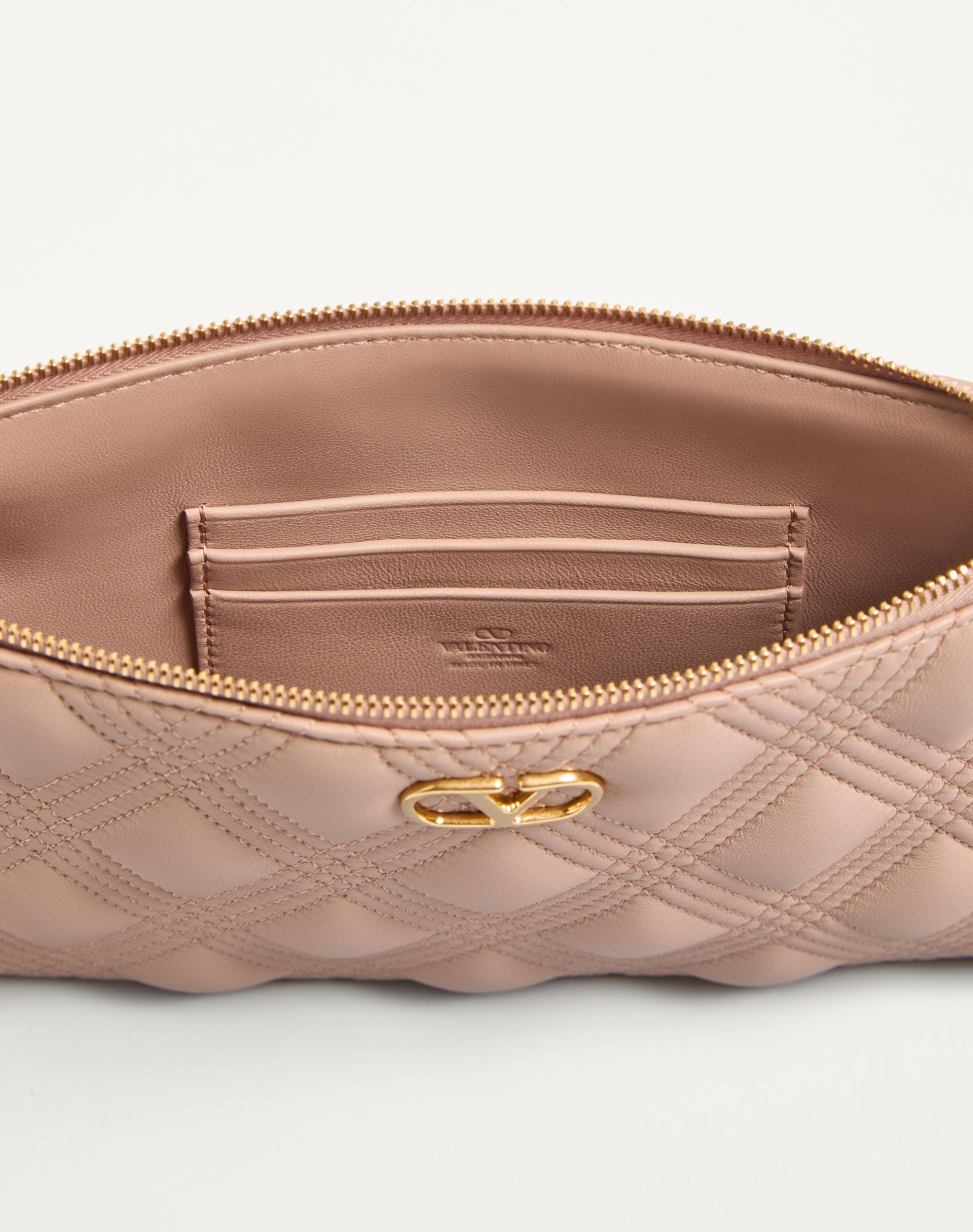 Valentino Quiltie 67 Pouch In Quilted Nappa Leather