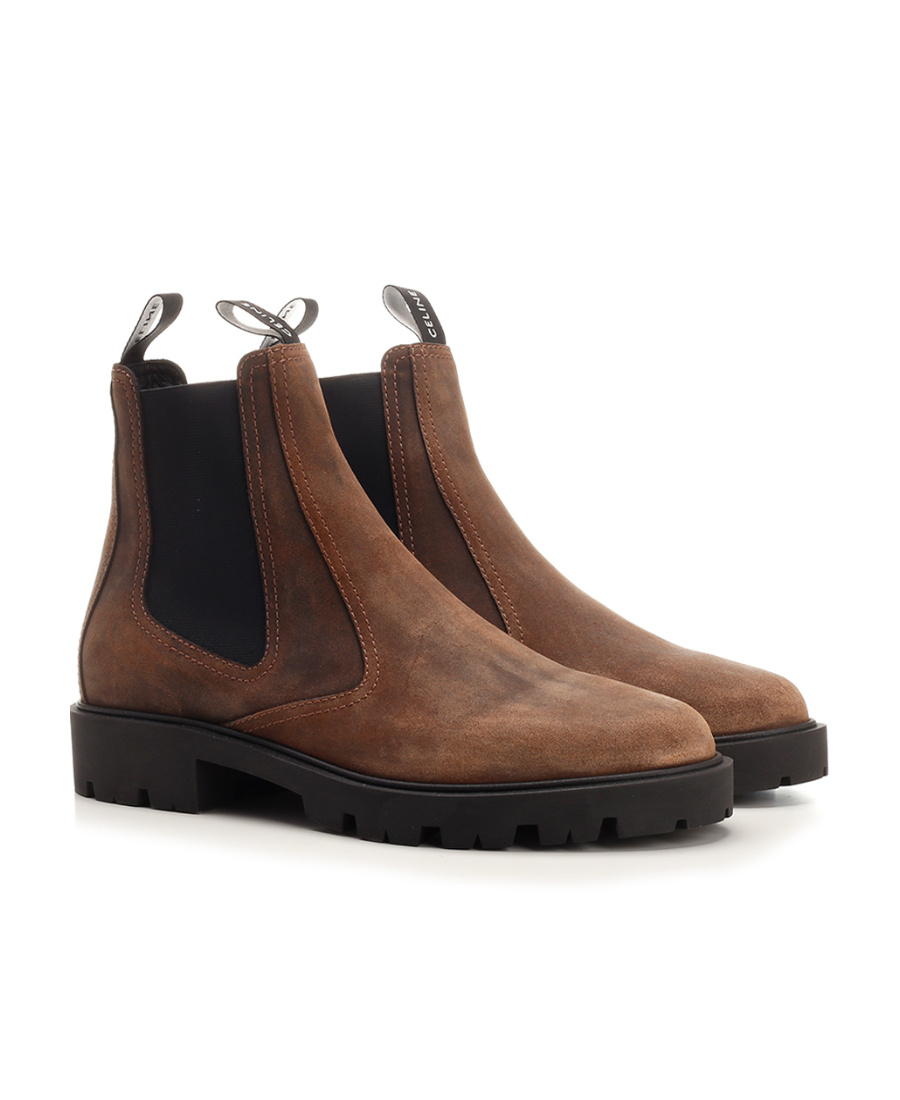 Celine Round Head Boots In Brown